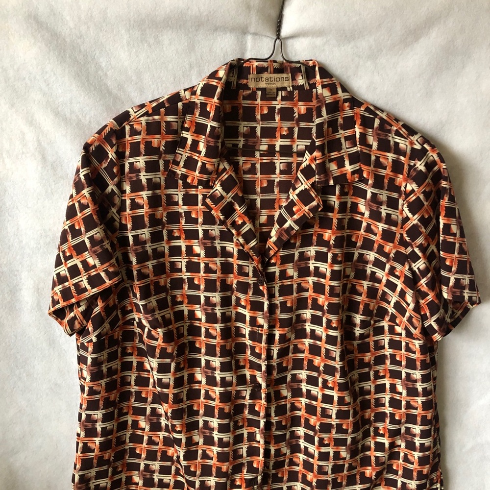 Notations Brown and Orange Geometric Shirt